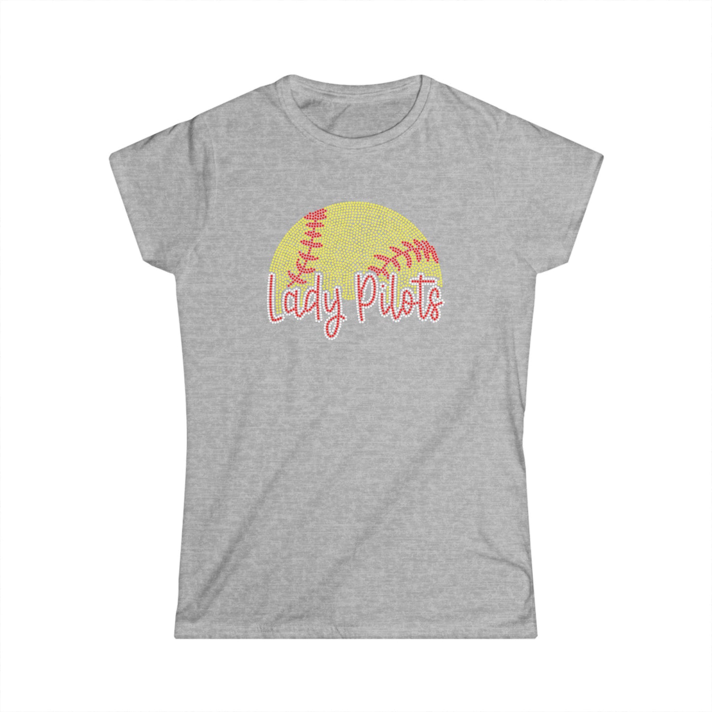 Lady Pilots Softball Women's Tee — Rhinestones