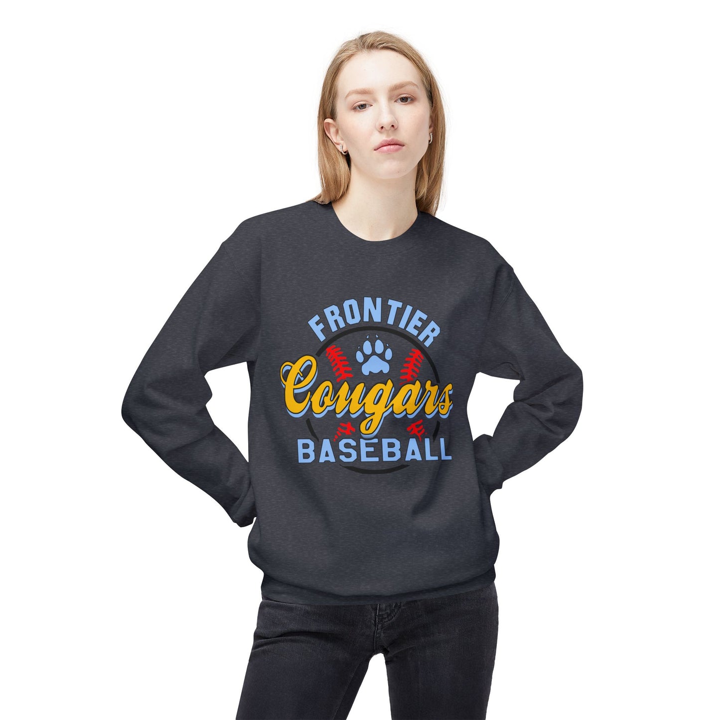 Frontier Cougars Baseball 1 Crewneck Sweatshirt