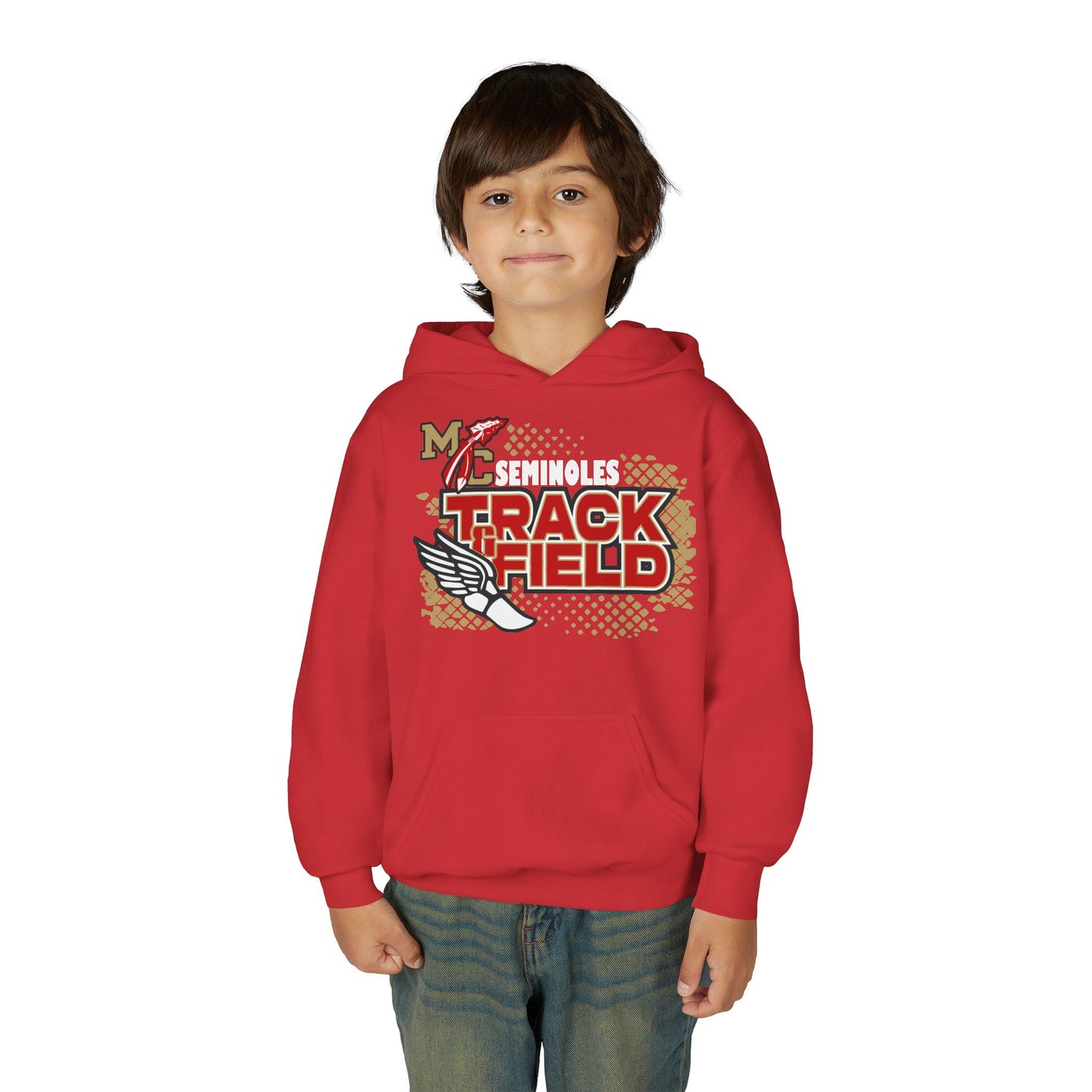 Seminoles Track & Field Youth Hoodie — Red