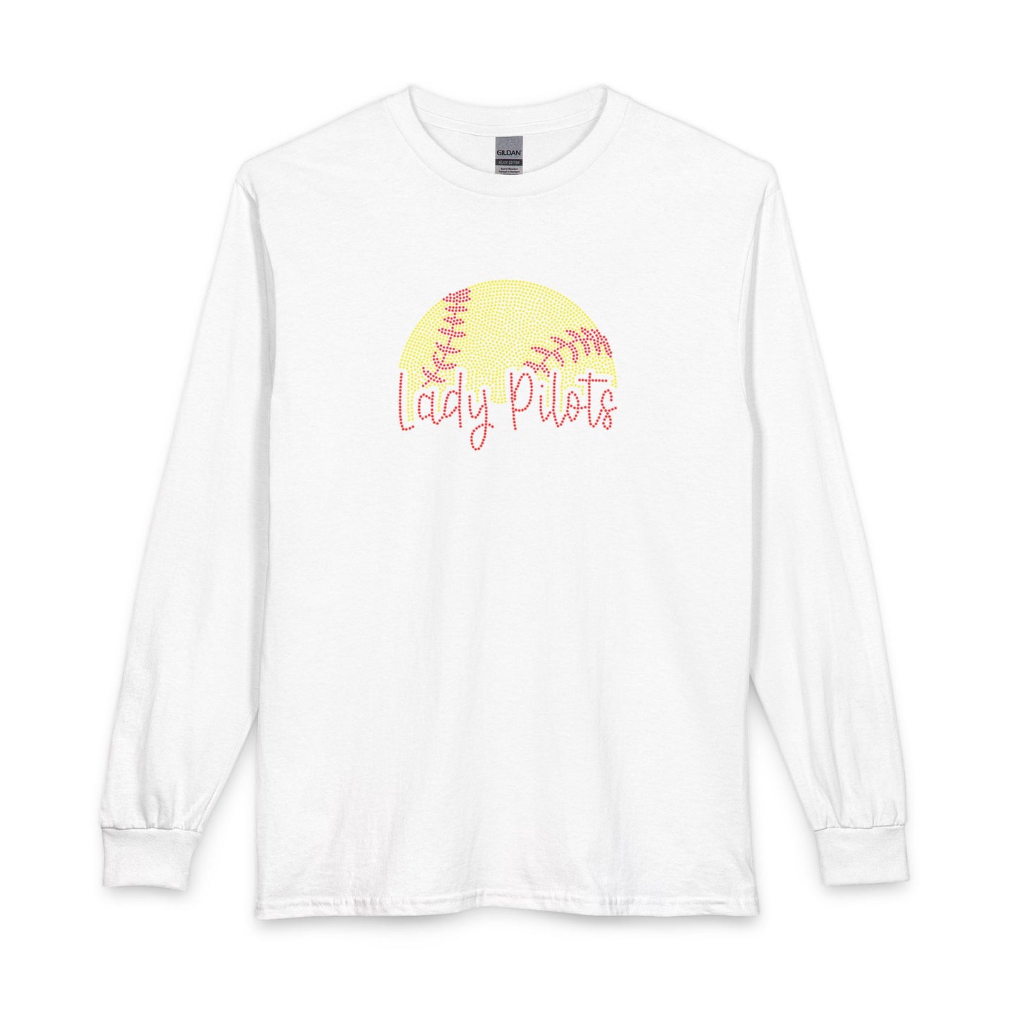 Lady Pilots Softball Long Sleeve Tee — Rhinestones