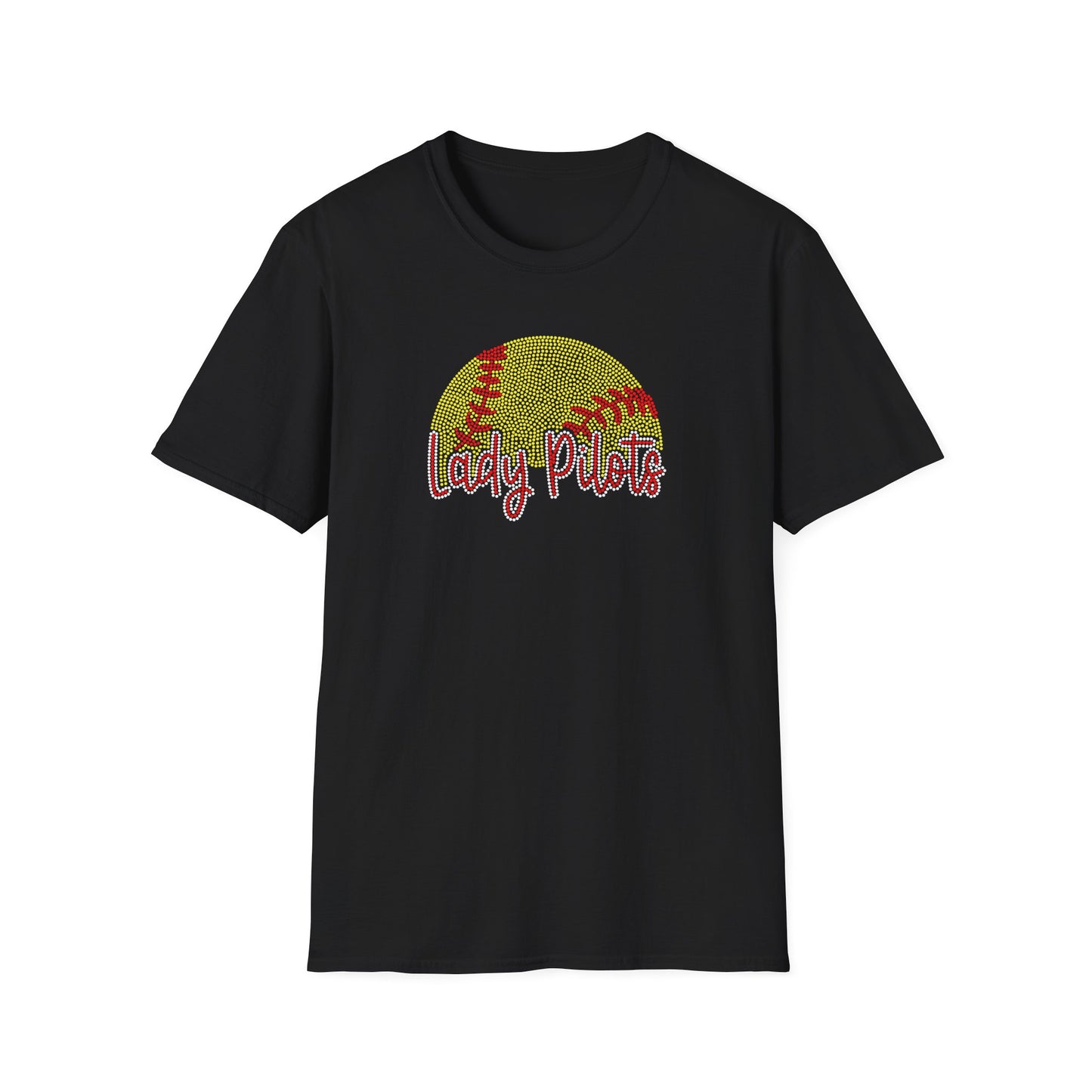 Lady Pilots Softball Unisex T-Shirt — Rhinestones