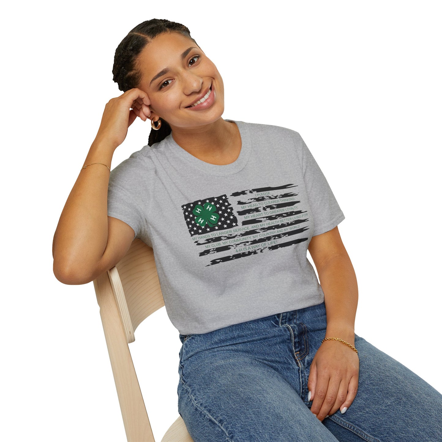4-H PLEDGE American Flag - Unisex T-Shirt