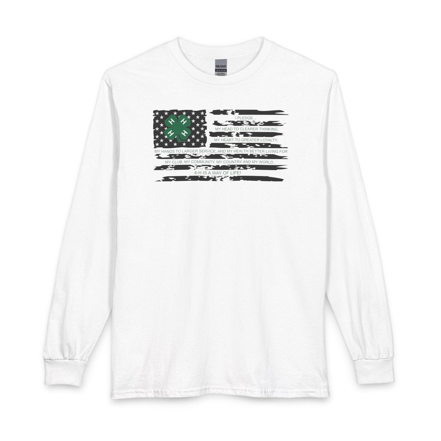 4-H PLEDGE American Flag - Long Sleeve T-Shirt