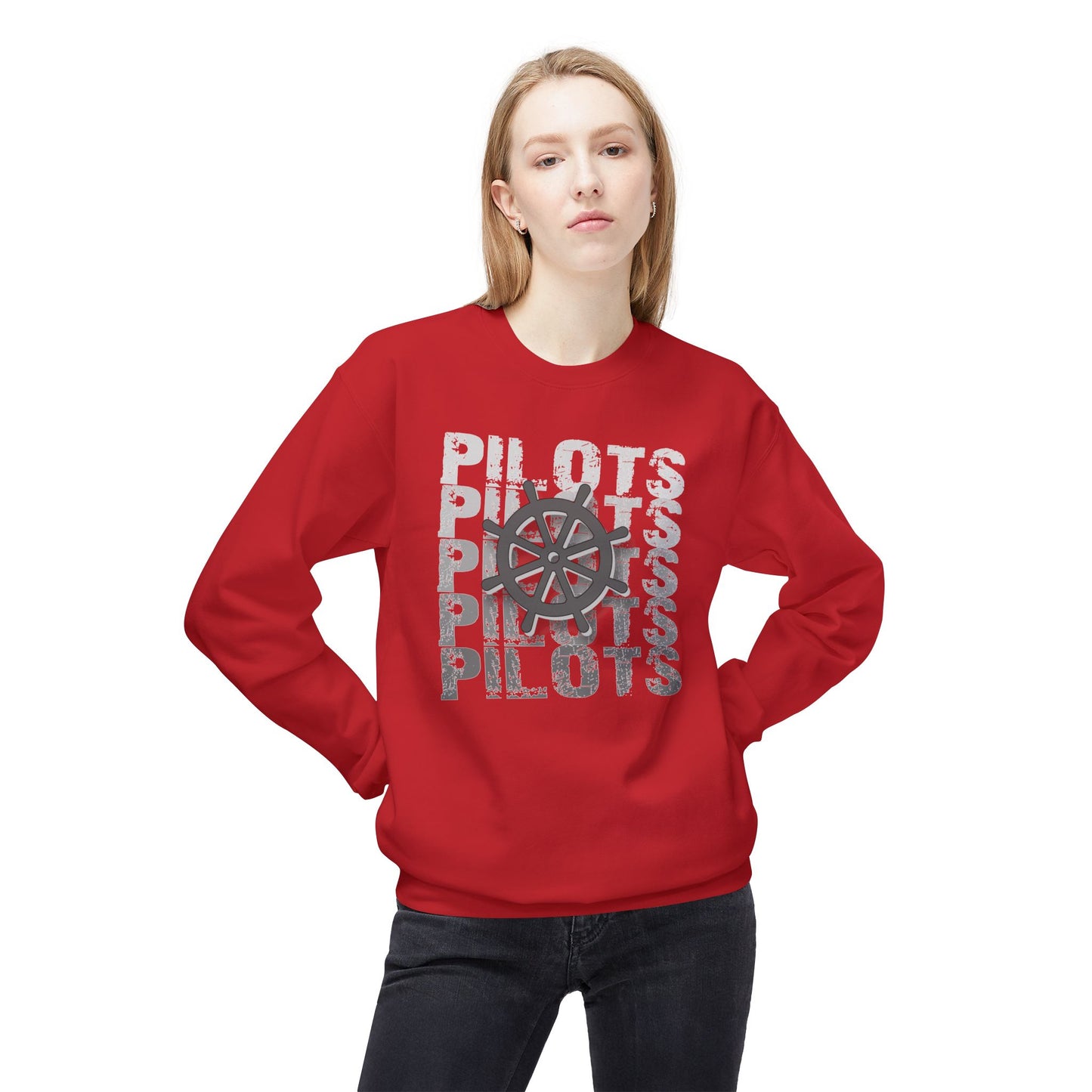 Pilots Stacked Wheel Crewneck Sweatshirt