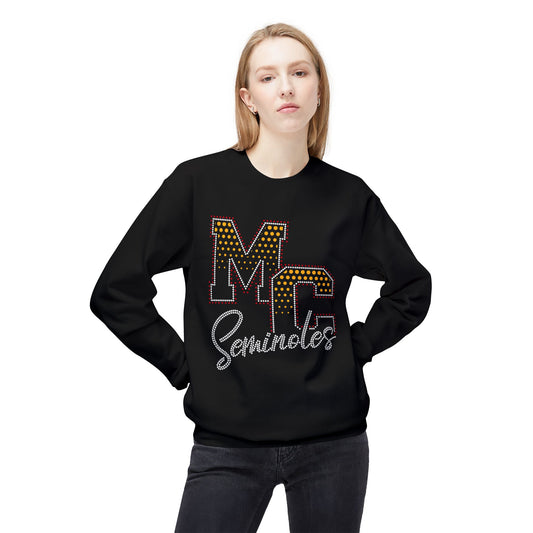 Monroe Central Crewneck Sweatshirt — RHINESTONE & GLITTER DESIGN!