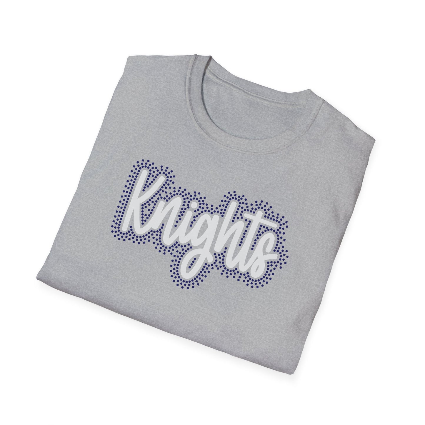 Unisex Knights Cursive Logo T-Shirt – Rhinestones/Glitter Vinyl