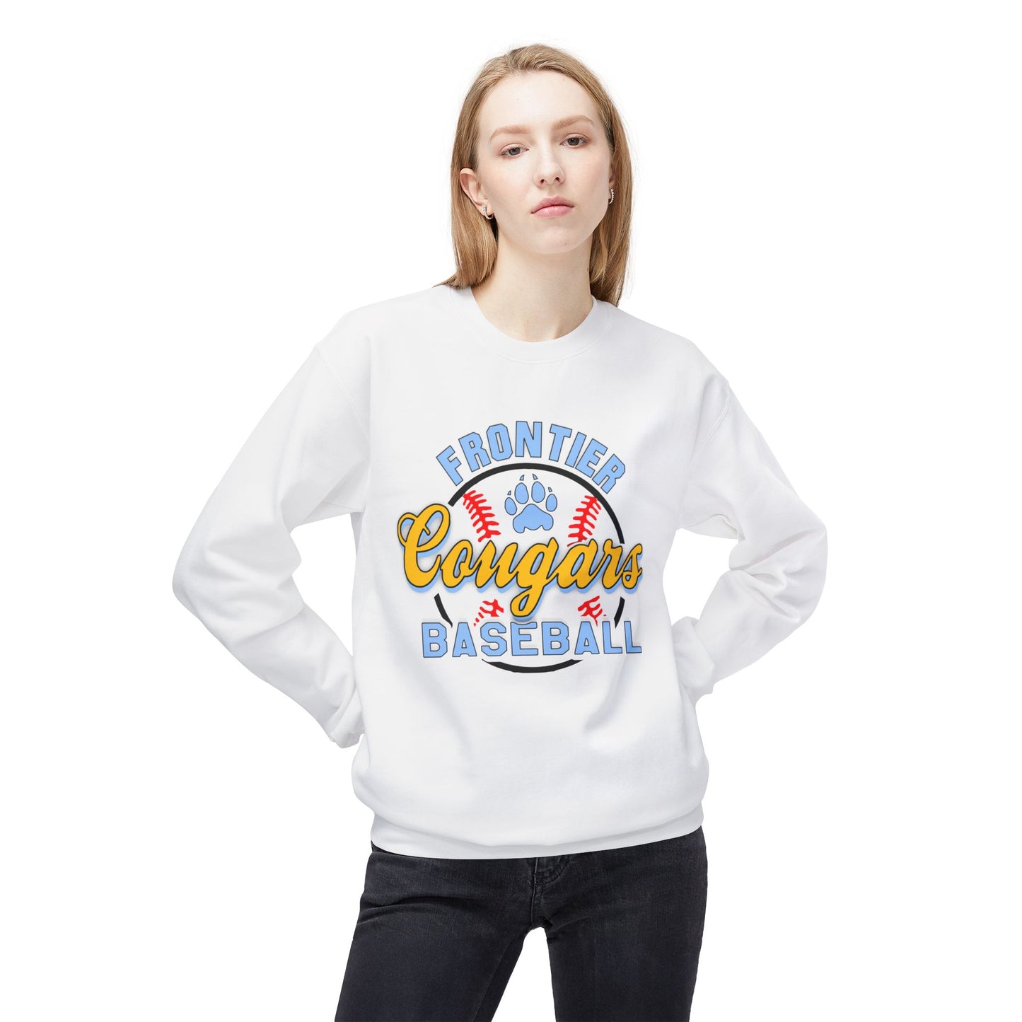 Frontier Cougars Baseball 1 Crewneck Sweatshirt