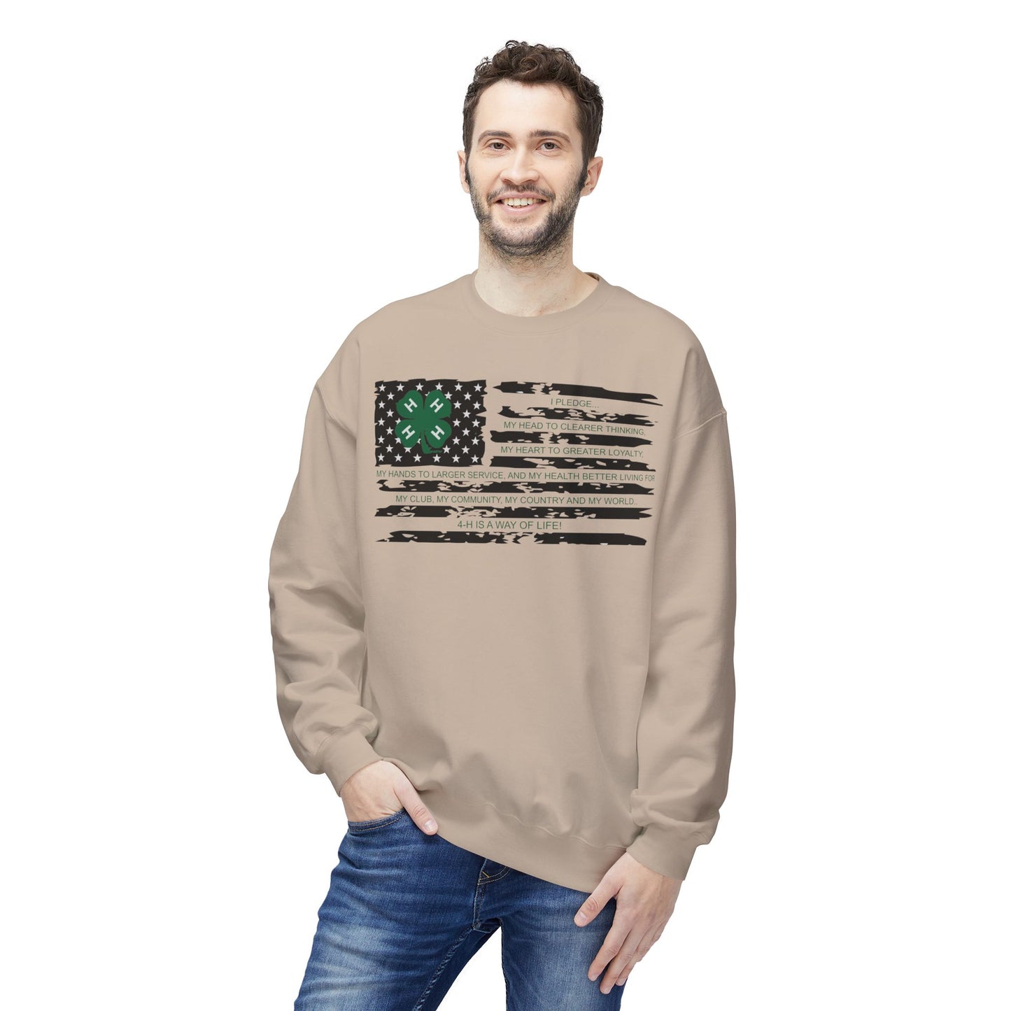 4=H PLEDGE American Flag - Crewneck Sweatshirt