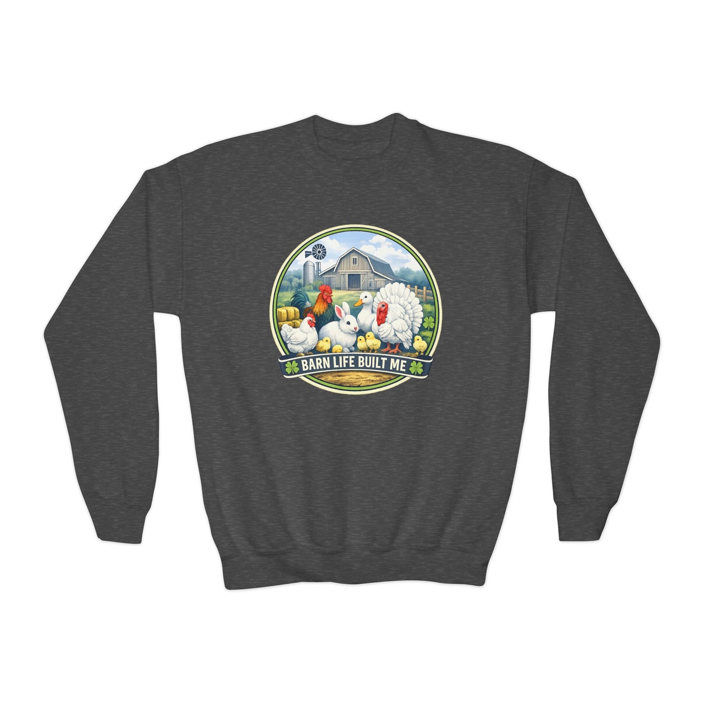 BARN LIFE BUILT ME - Small Animals - Youth Crewneck Sweatshirt