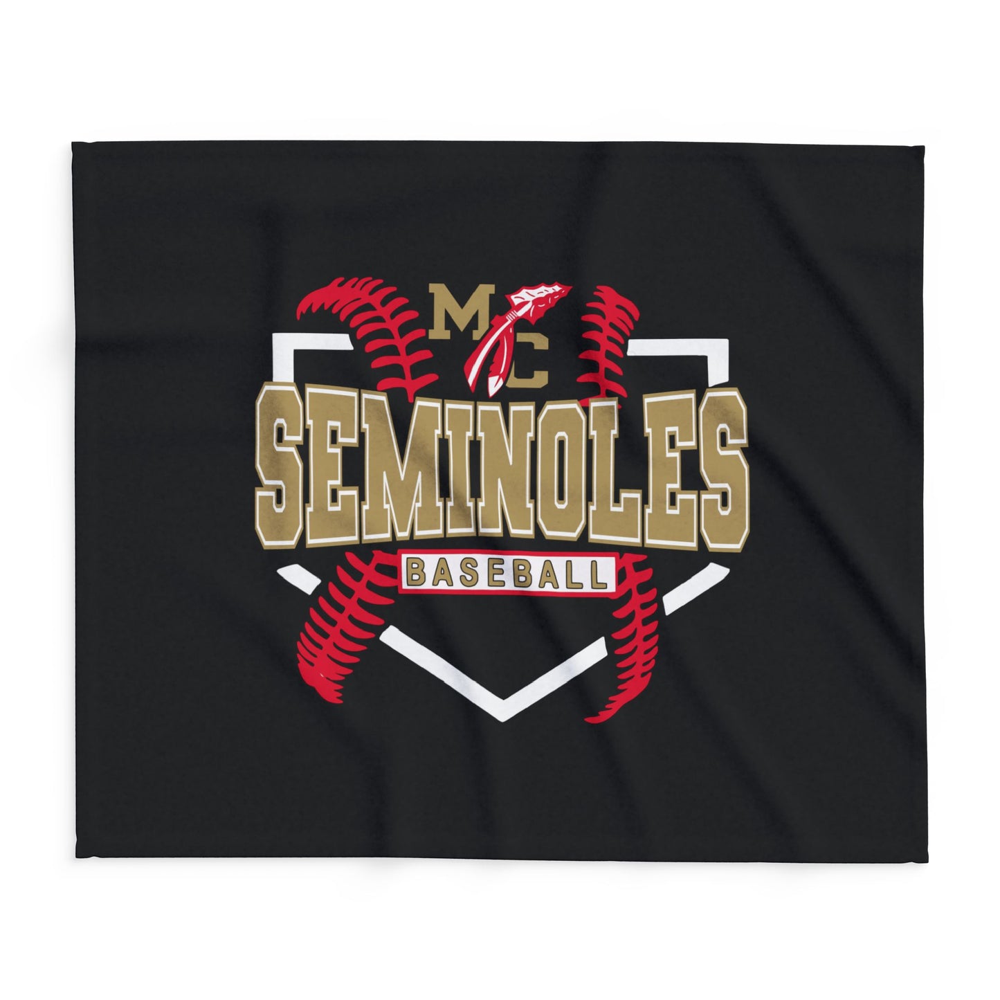 Monroe Central Seminoles Baseball 2 - Soft Fleece Blanket