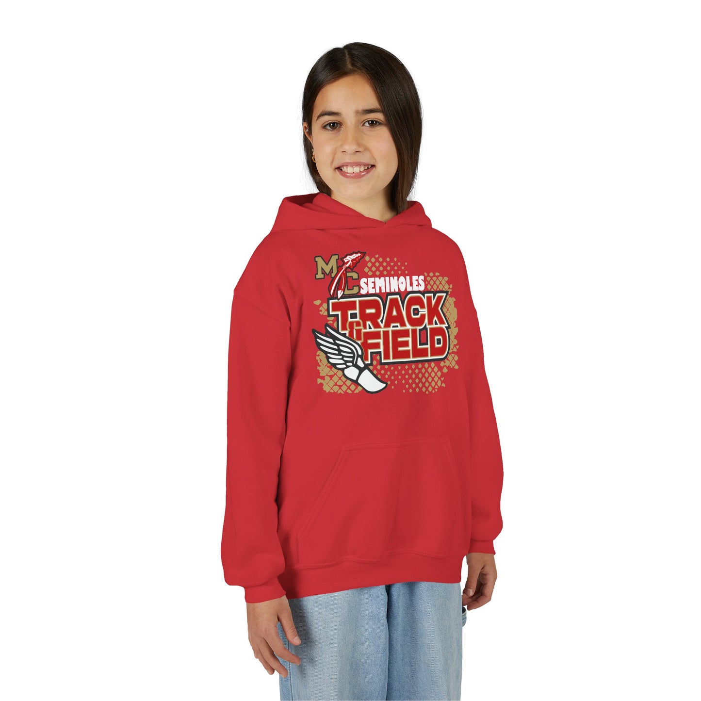Seminoles Track & Field Youth Hoodie — Red