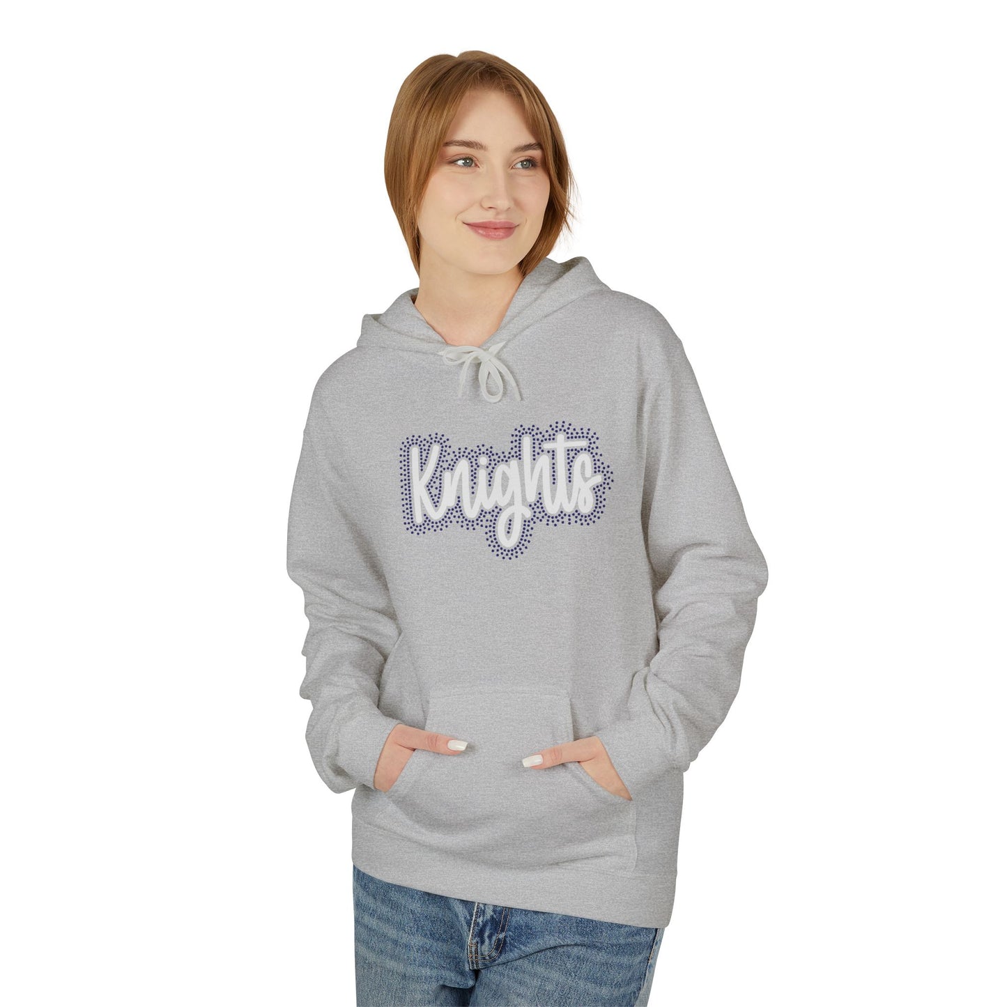 Knights Cursive Logo Hoodie — Rhinestone/Glitter Vinyl