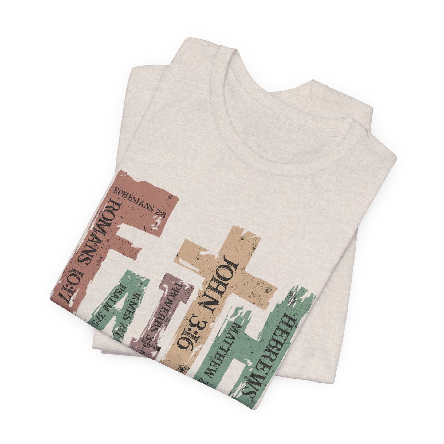 Faith Graphic Tee — "John 3:16" Rustic Cross Bible Verse T‑Shirt (Bella & Canvas)