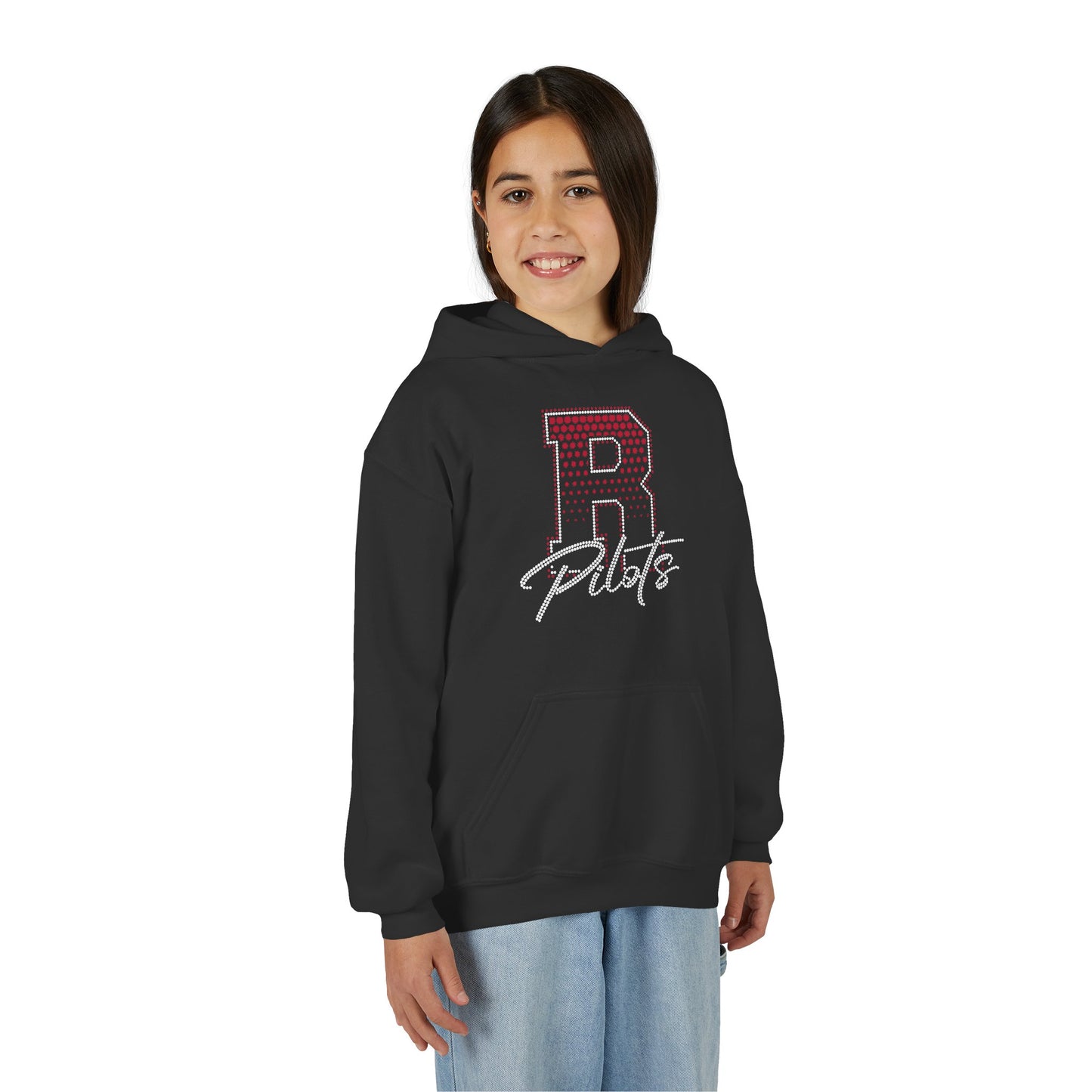 River Pilots Youth Hoodie – RHINESTONE R & GLITTER DESIGN!