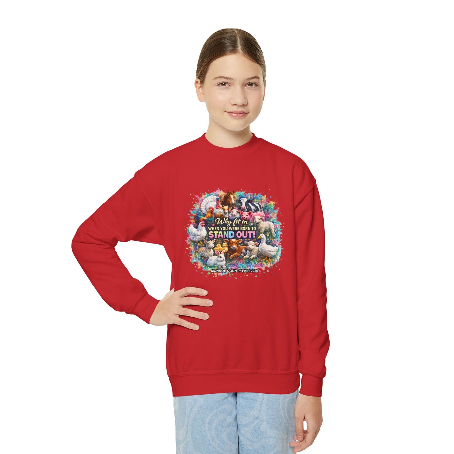MONROE COUNTY FAIR 2026 - Youth Crewneck Sweatshirt