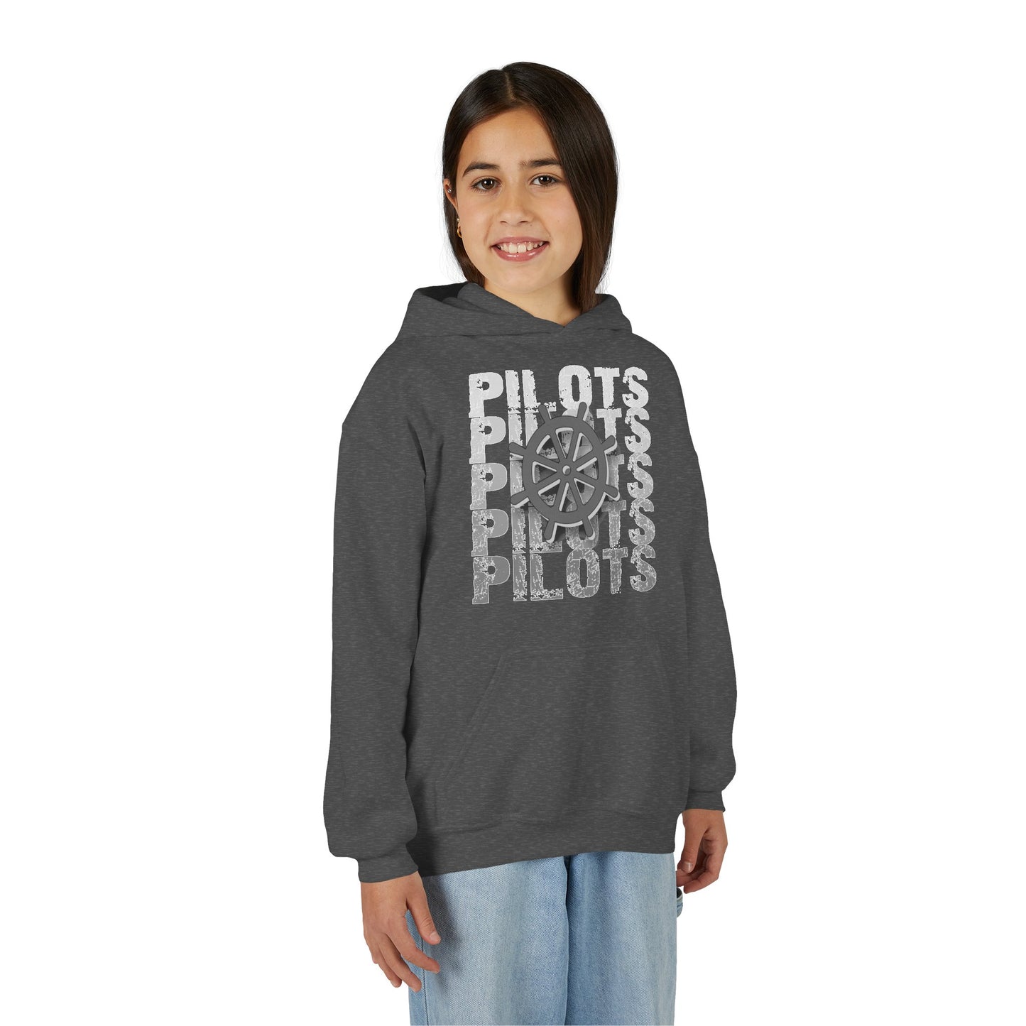 Pilots Stacked Wheel Youth Hoodie