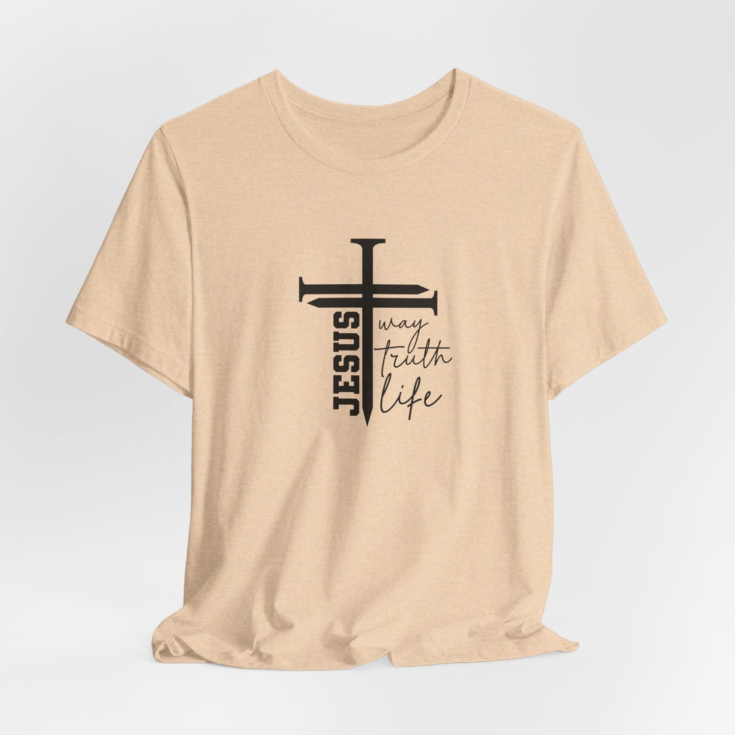 Jesus Script Tee — "Jesus: The Way, The Truth & The Life" 2 Christian T-Shirt