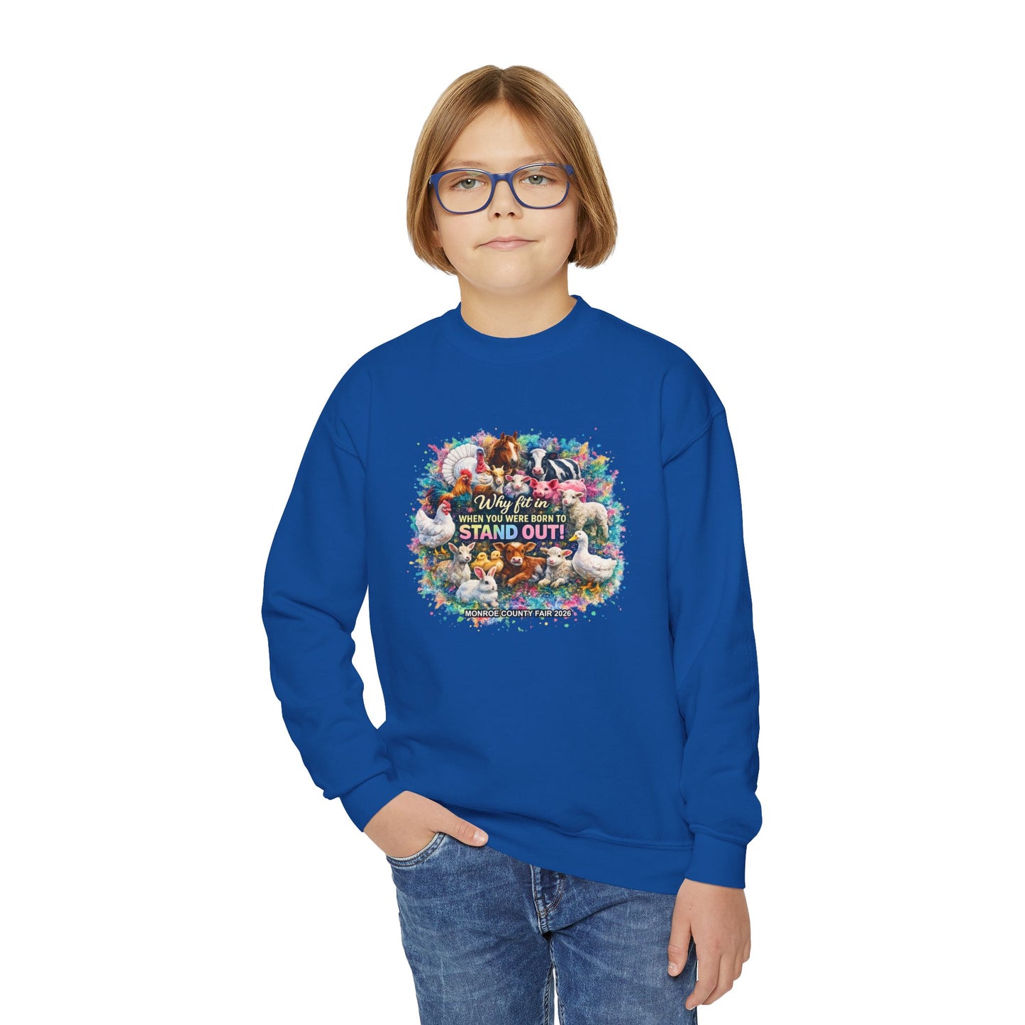 MONROE COUNTY FAIR 2026 - Youth Crewneck Sweatshirt