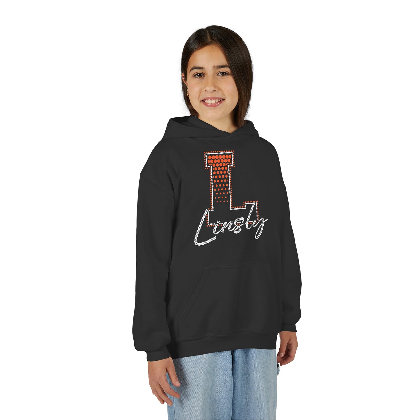 Linsly Youth Hoodie – RHINESTONE & GLITTER DESIGN!