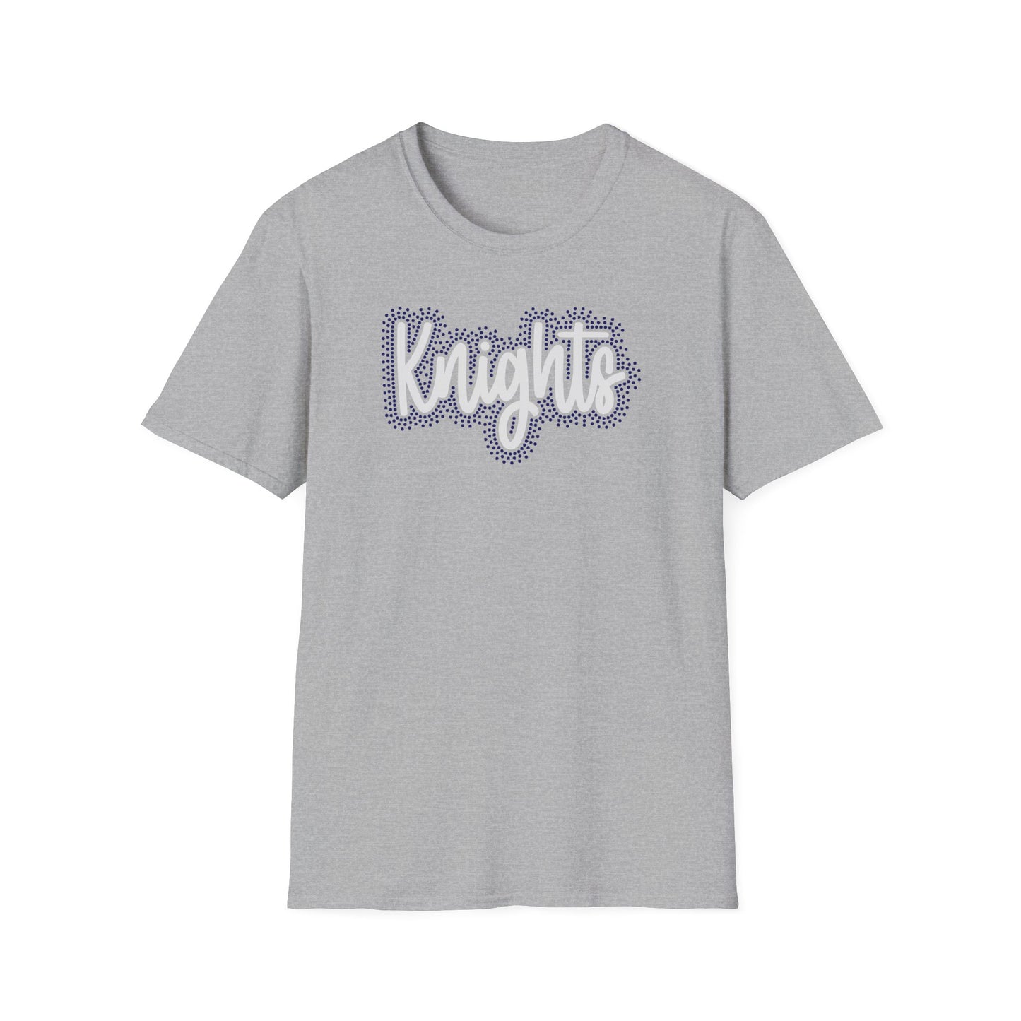 Unisex Knights Cursive Logo T-Shirt – Rhinestones/Glitter Vinyl