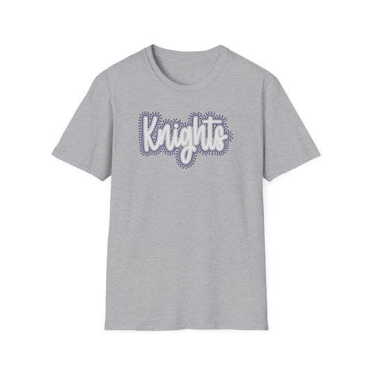 Unisex Knights Cursive Logo T-Shirt – Rhinestones/Glitter Vinyl