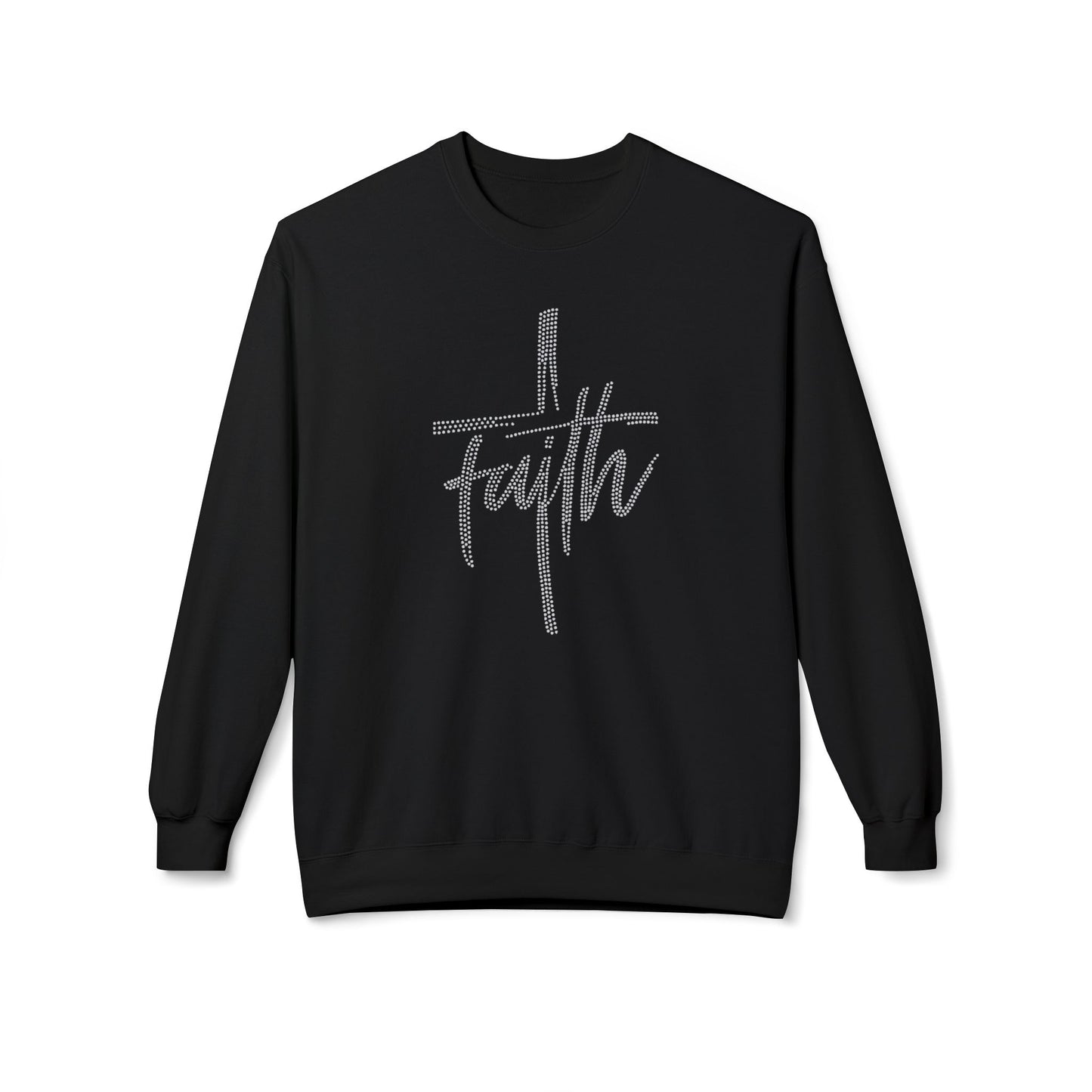 Faith Cross Crewneck Sweatshirt — Rhinestones