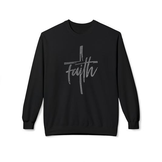 Faith Cross Crewneck Sweatshirt — Rhinestones