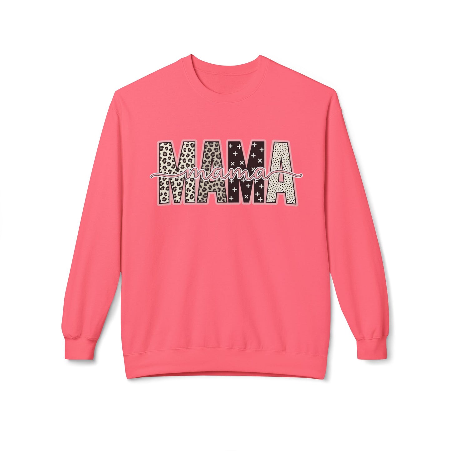 MAMA Leopard Floral Crewneck Sweatshirt