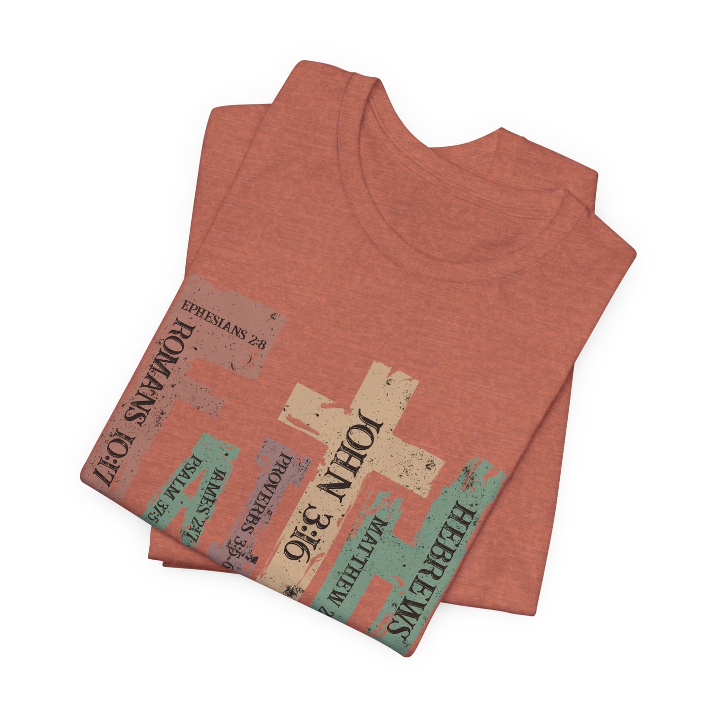 Faith Graphic Tee — "John 3:16" Rustic Cross Bible Verse T‑Shirt (Bella & Canvas)