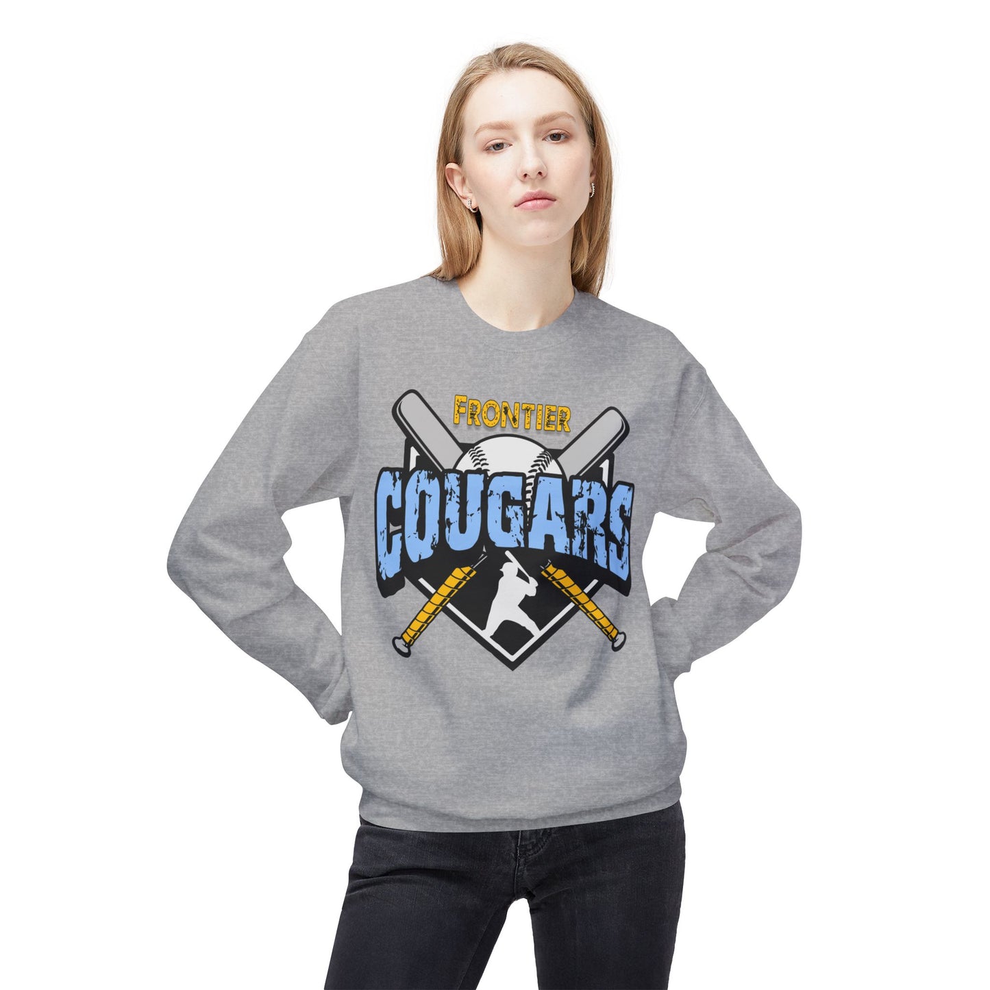 Frontier Cougars Baseball 2 Crewneck Sweatshirt