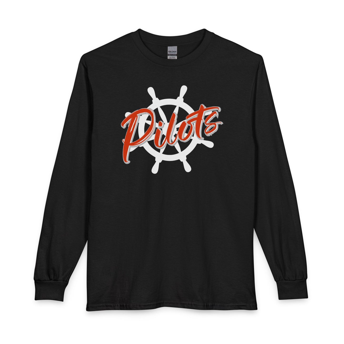 Pilots Nautical Wheel Long Sleeve T-Shirt