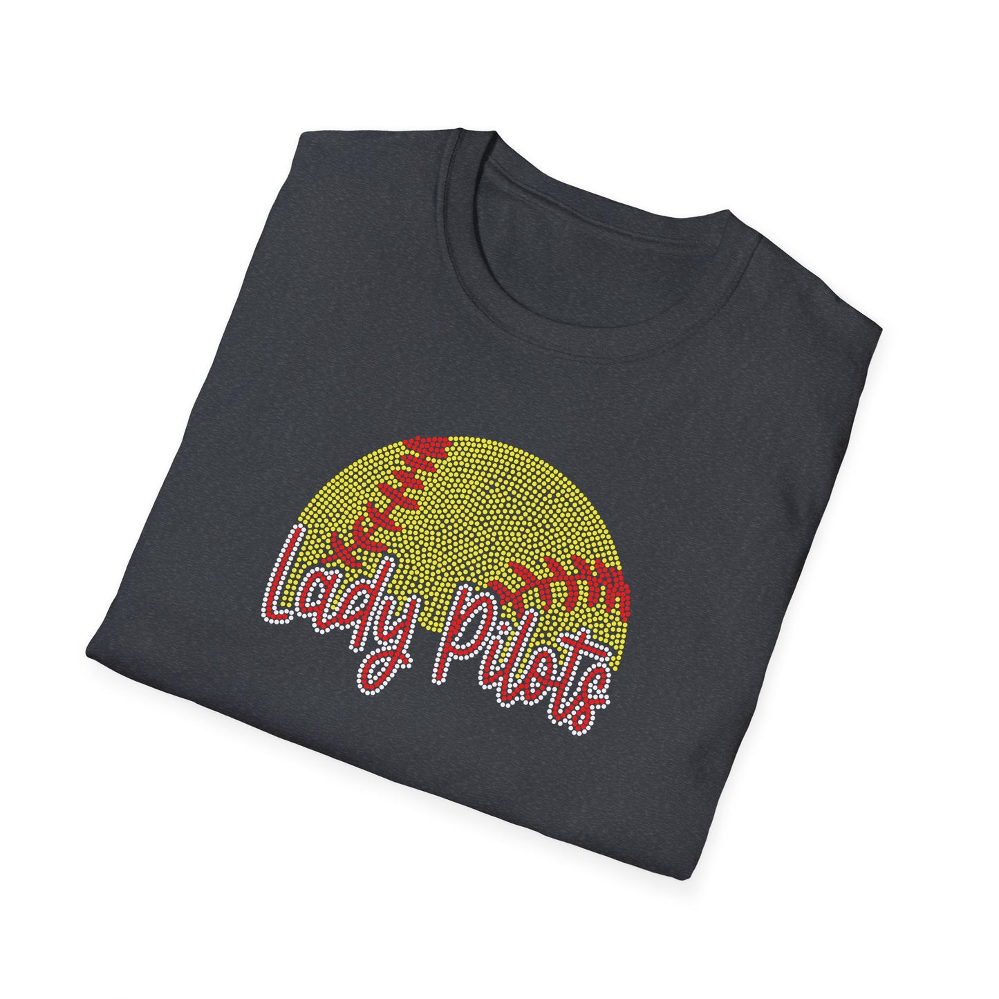 Lady Pilots Softball Unisex T-Shirt — Rhinestones