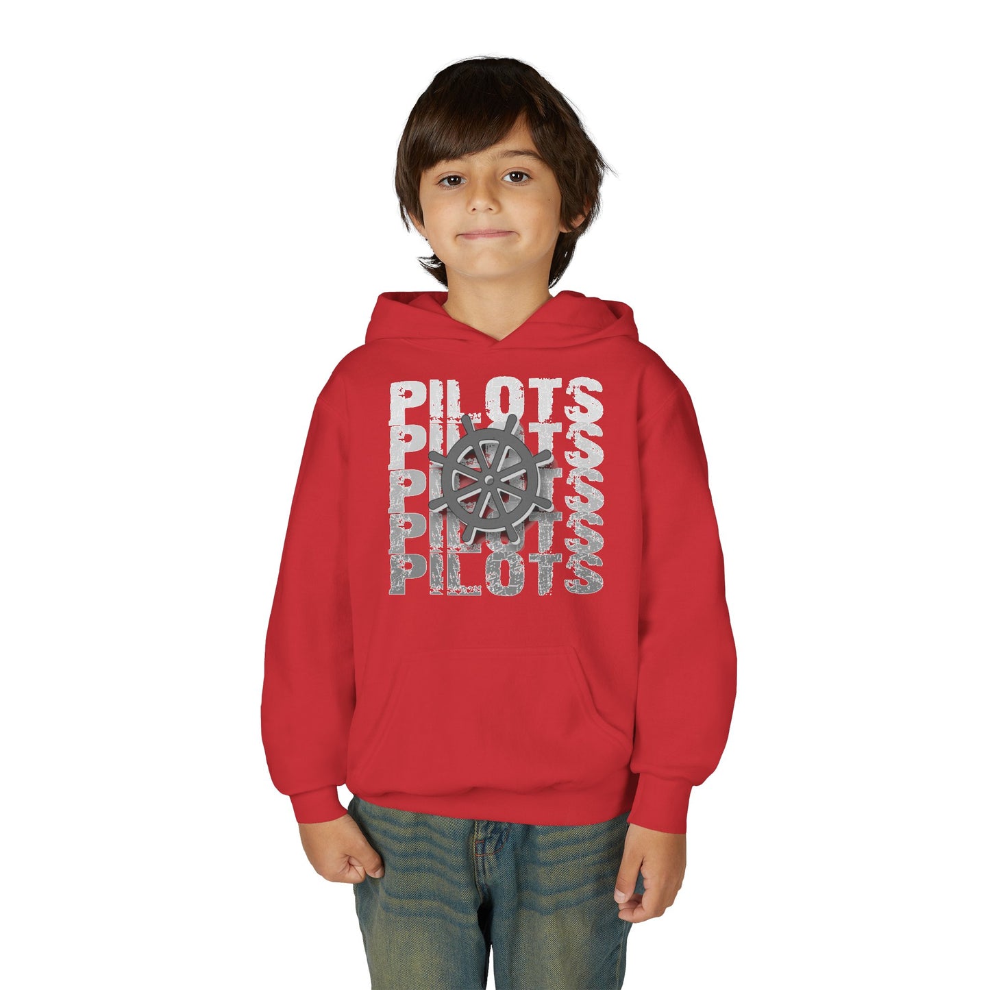 Pilots Stacked Wheel Youth Hoodie