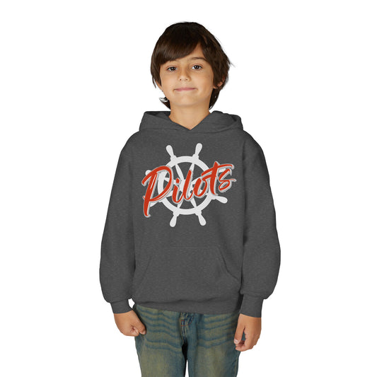 Pilots Nautical Wheel Youth Hoodie