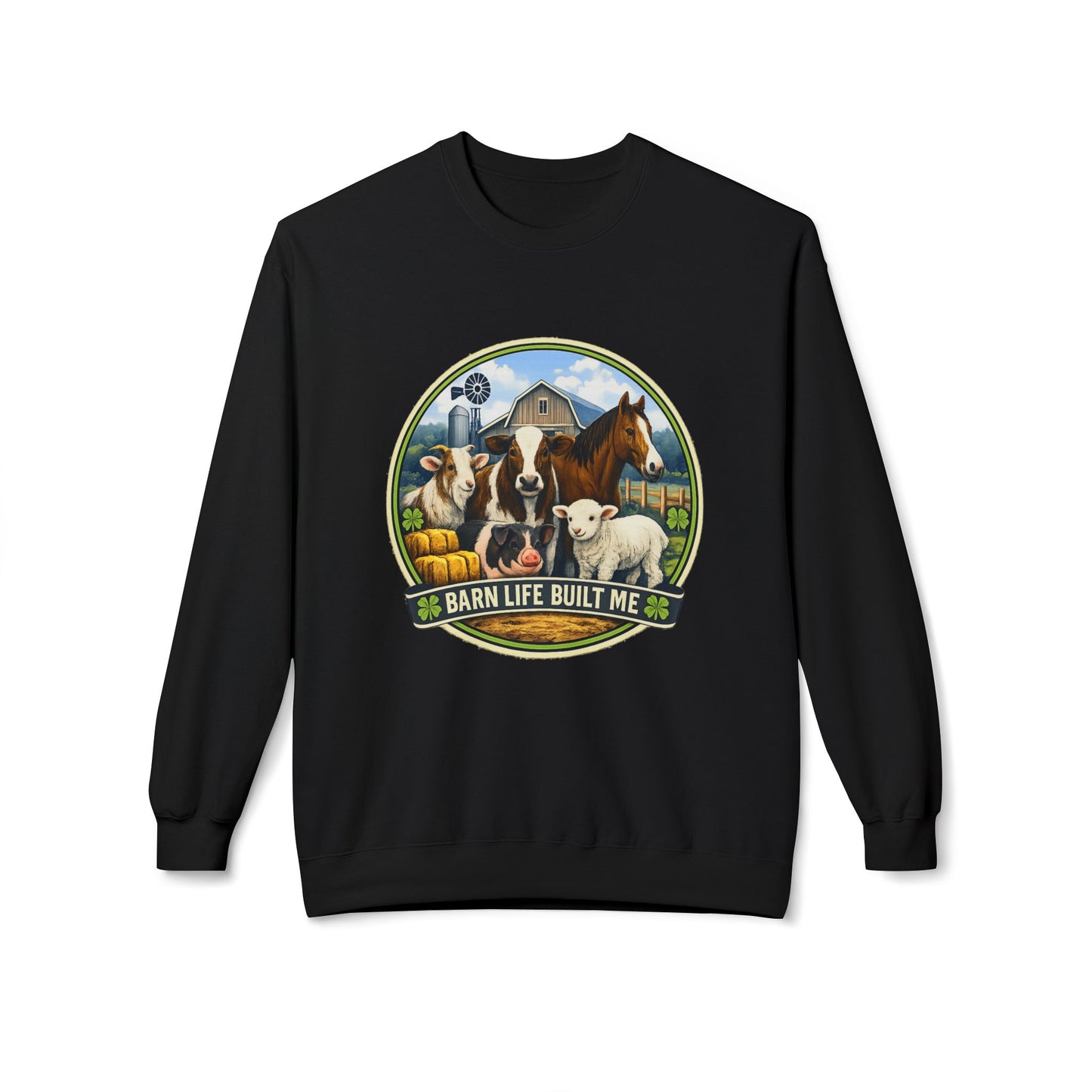 BARN LIFE BUILT ME - Large Animals - Crewneck Sweatshirt