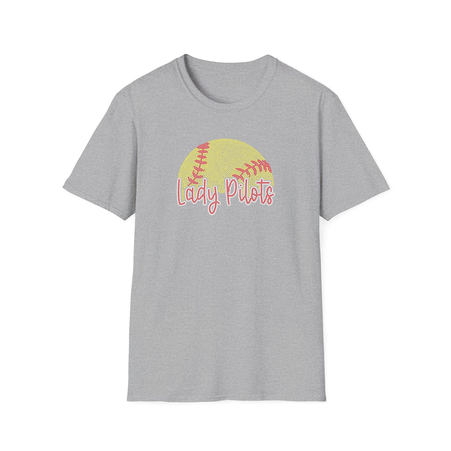 Lady Pilots Softball Unisex T-Shirt — Rhinestones