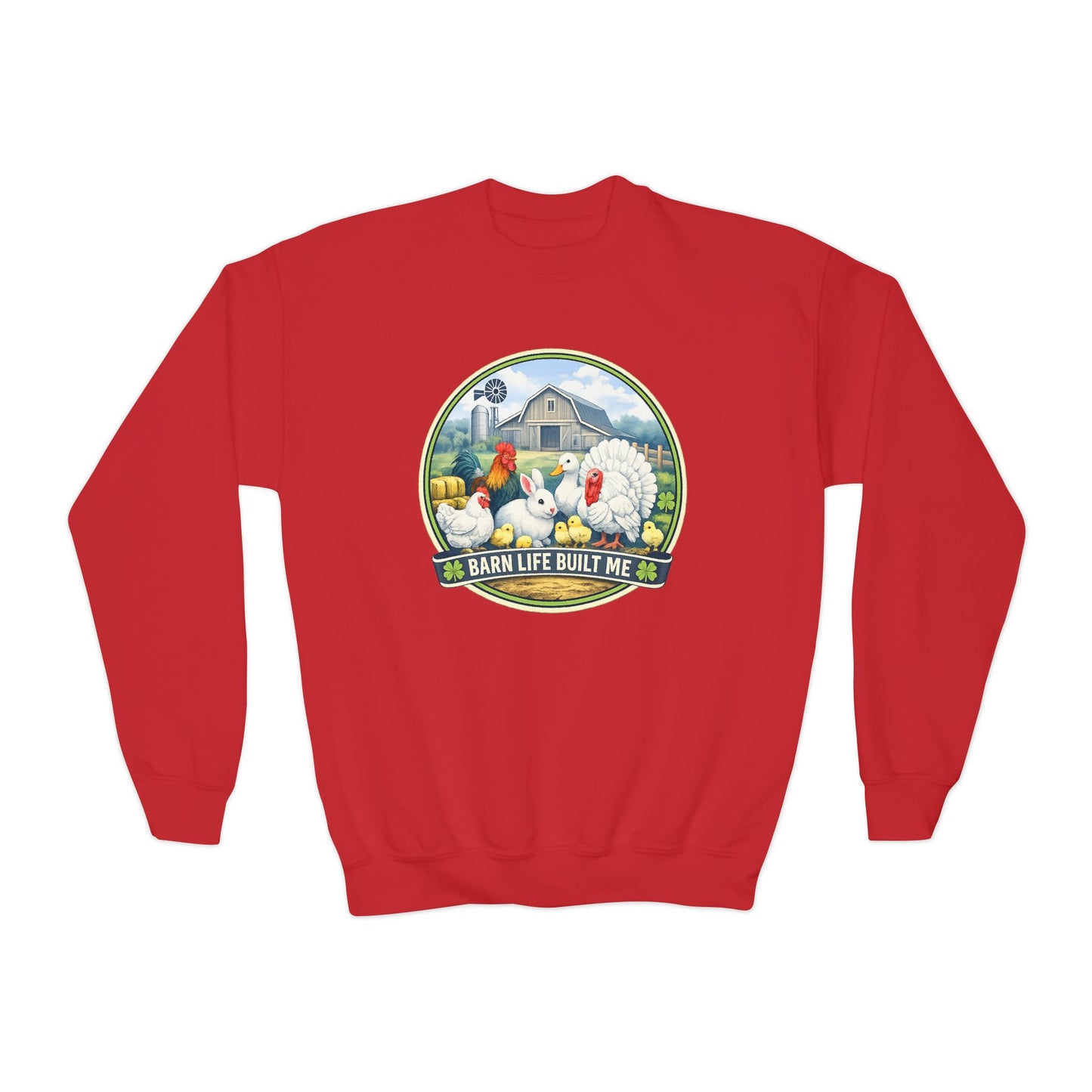 BARN LIFE BUILT ME - Small Animals - Youth Crewneck Sweatshirt