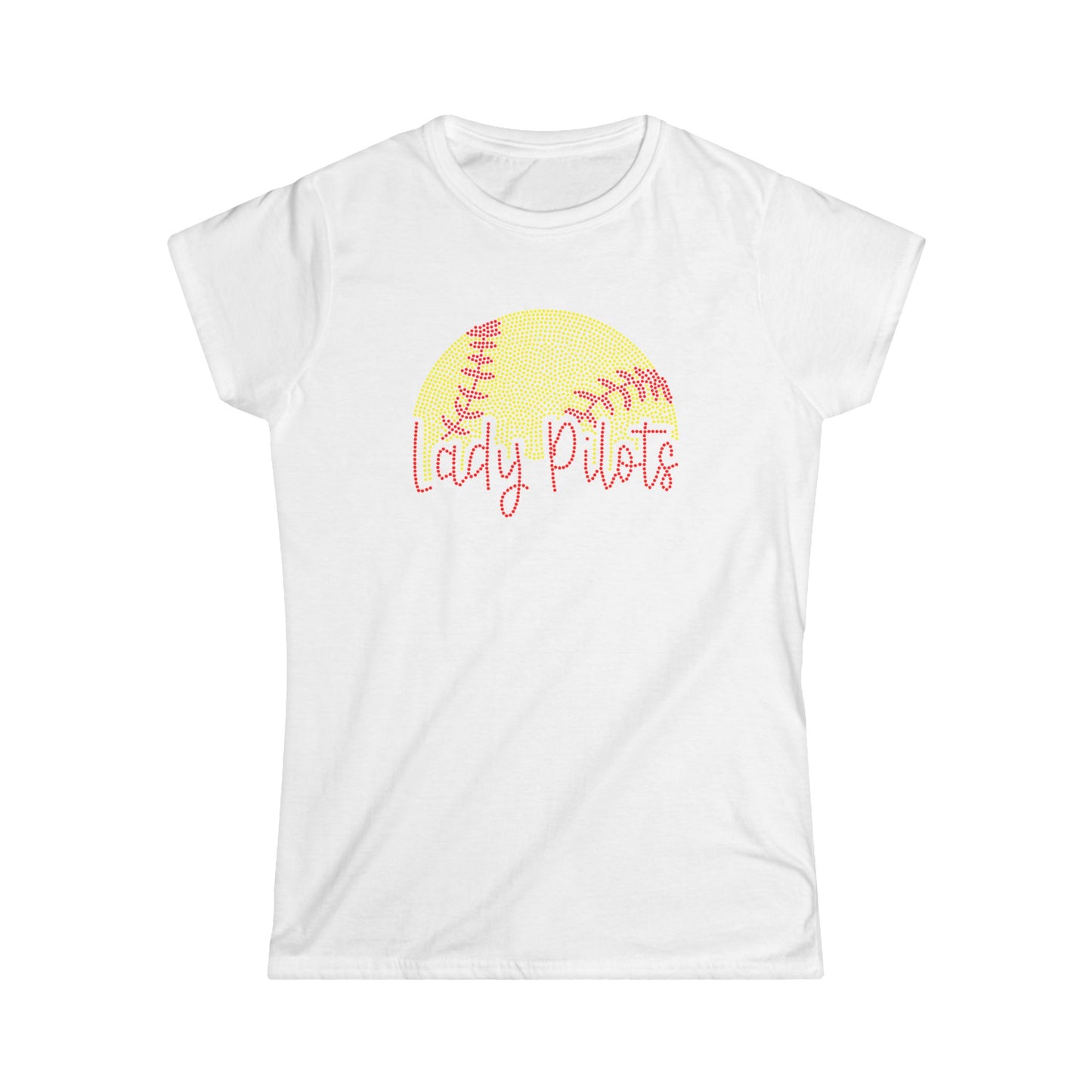 Lady Pilots Softball Women's Tee — Rhinestones