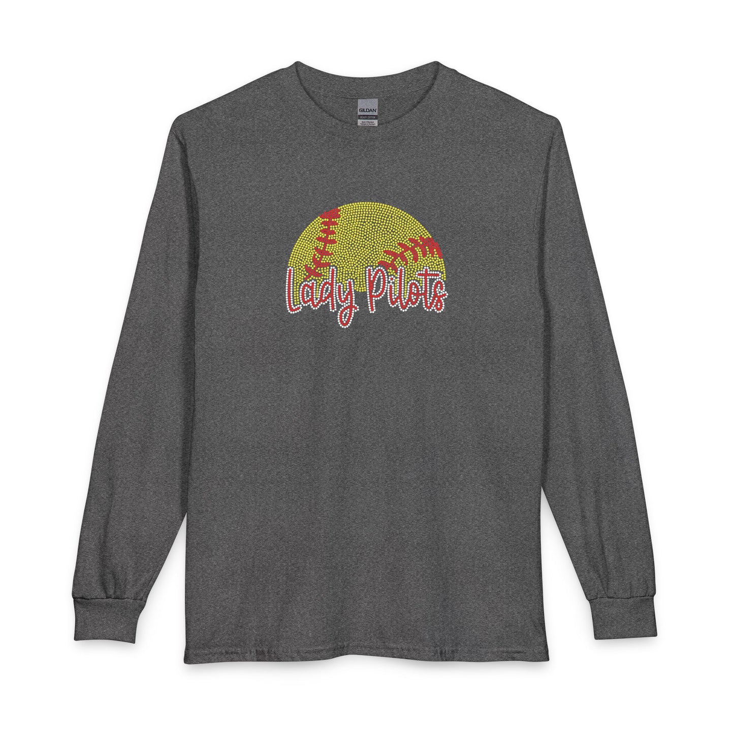 Lady Pilots Softball Long Sleeve Tee — Rhinestones