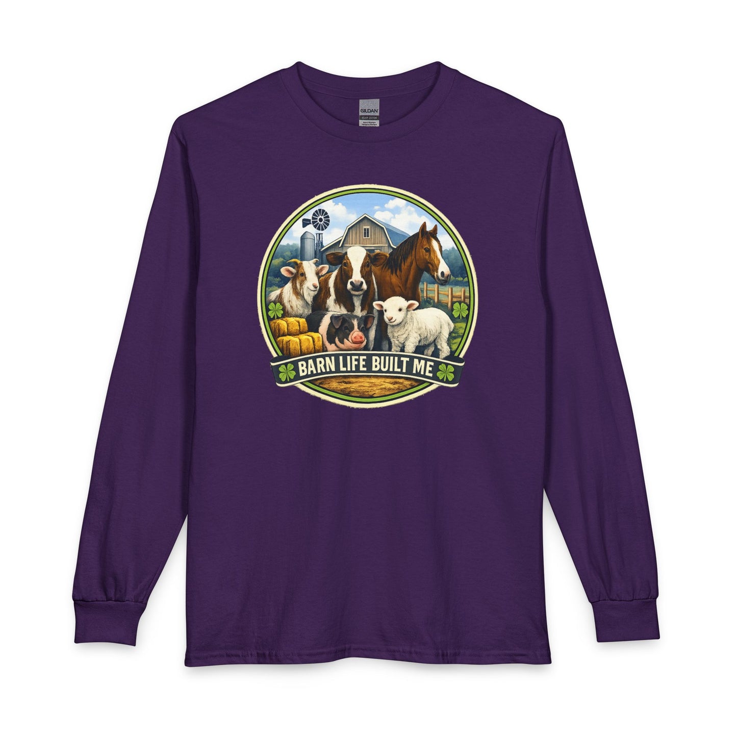 BARN LIFE BUILT ME - Large Animals - Long Sleeve T-Shirt