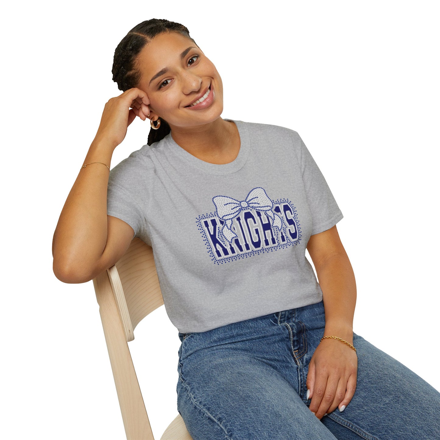 Unisex Knights Bow Logo T-Shirt – (Rhinestones / Glitter Vinyl)