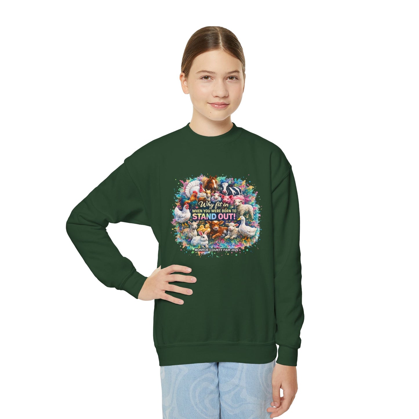 MONROE COUNTY FAIR 2026 - Youth Crewneck Sweatshirt
