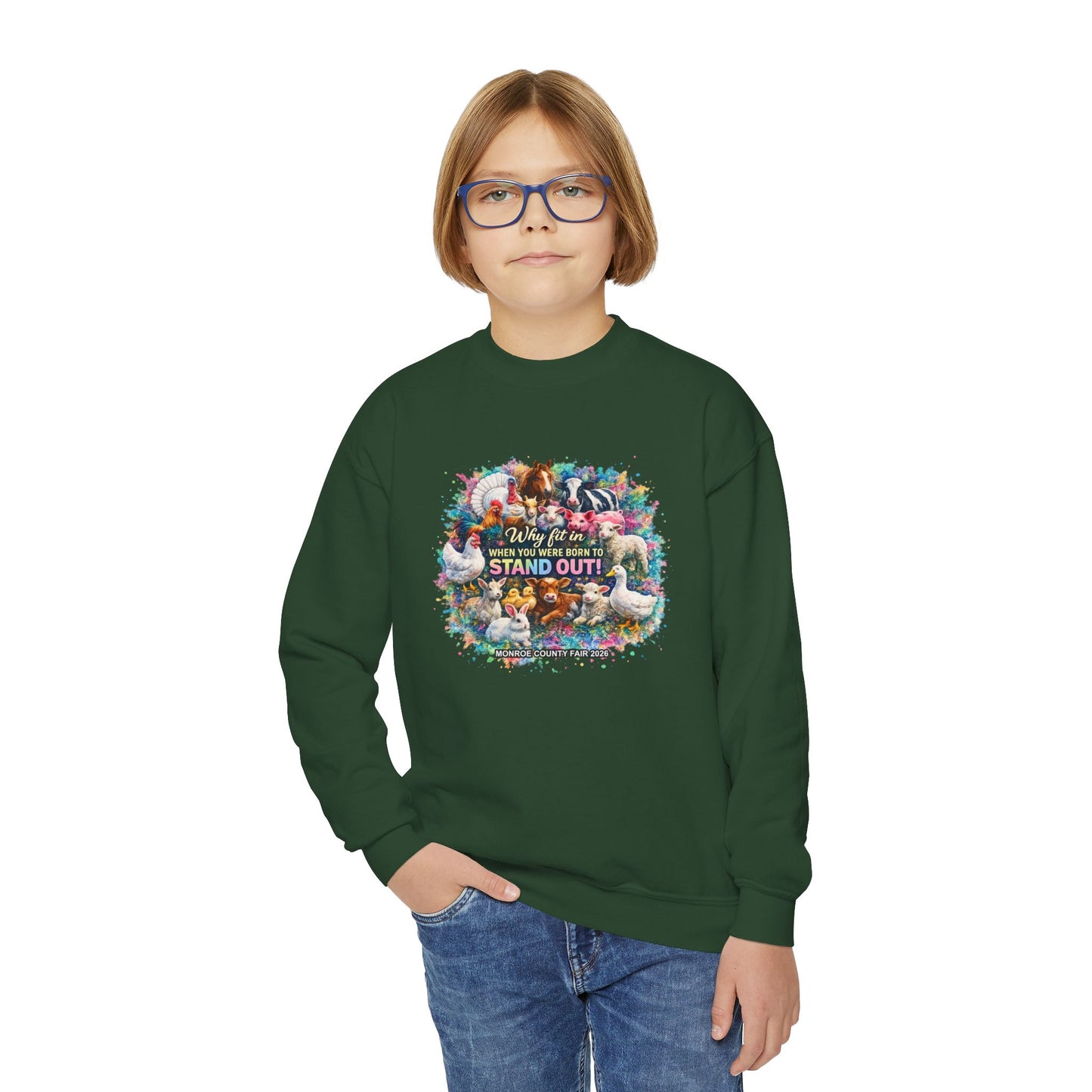 MONROE COUNTY FAIR 2026 - Youth Crewneck Sweatshirt