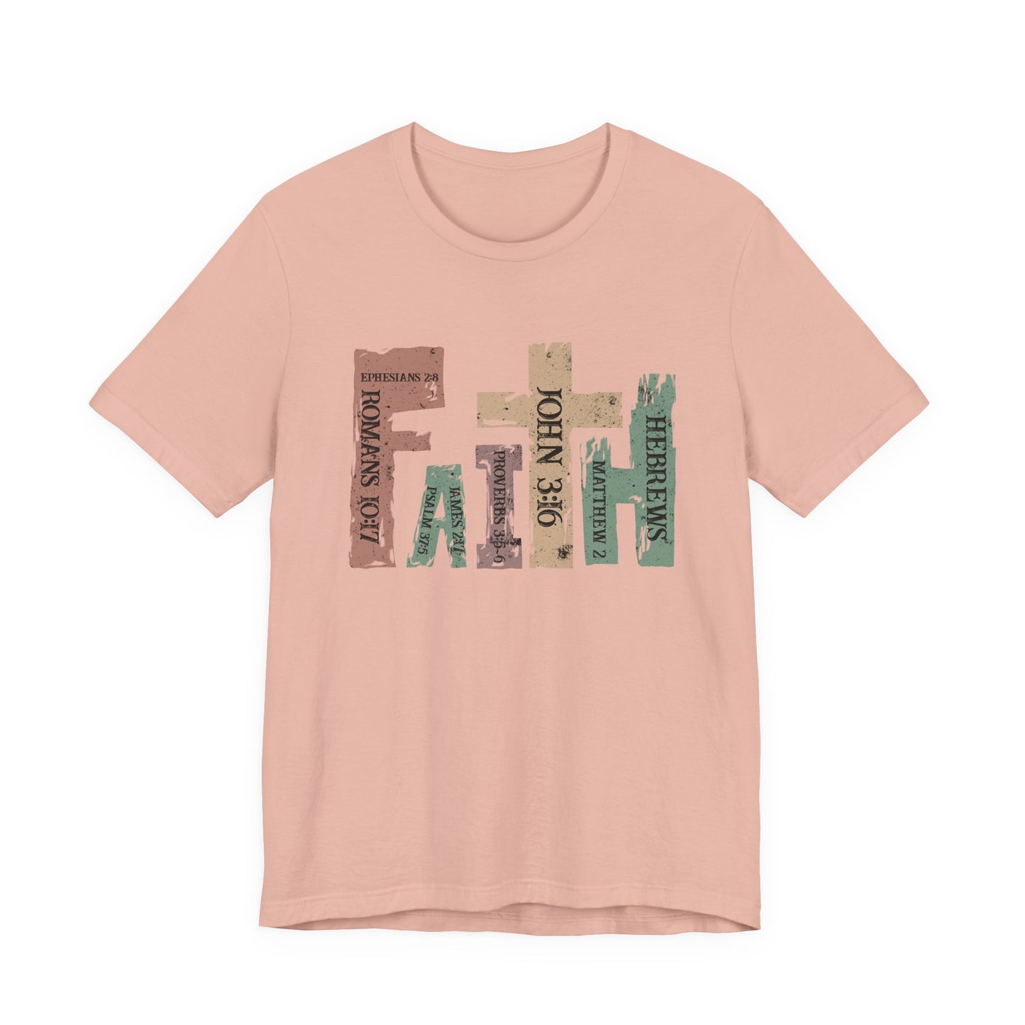 Faith Graphic Tee — "John 3:16" Rustic Cross Bible Verse T‑Shirt (Bella & Canvas)