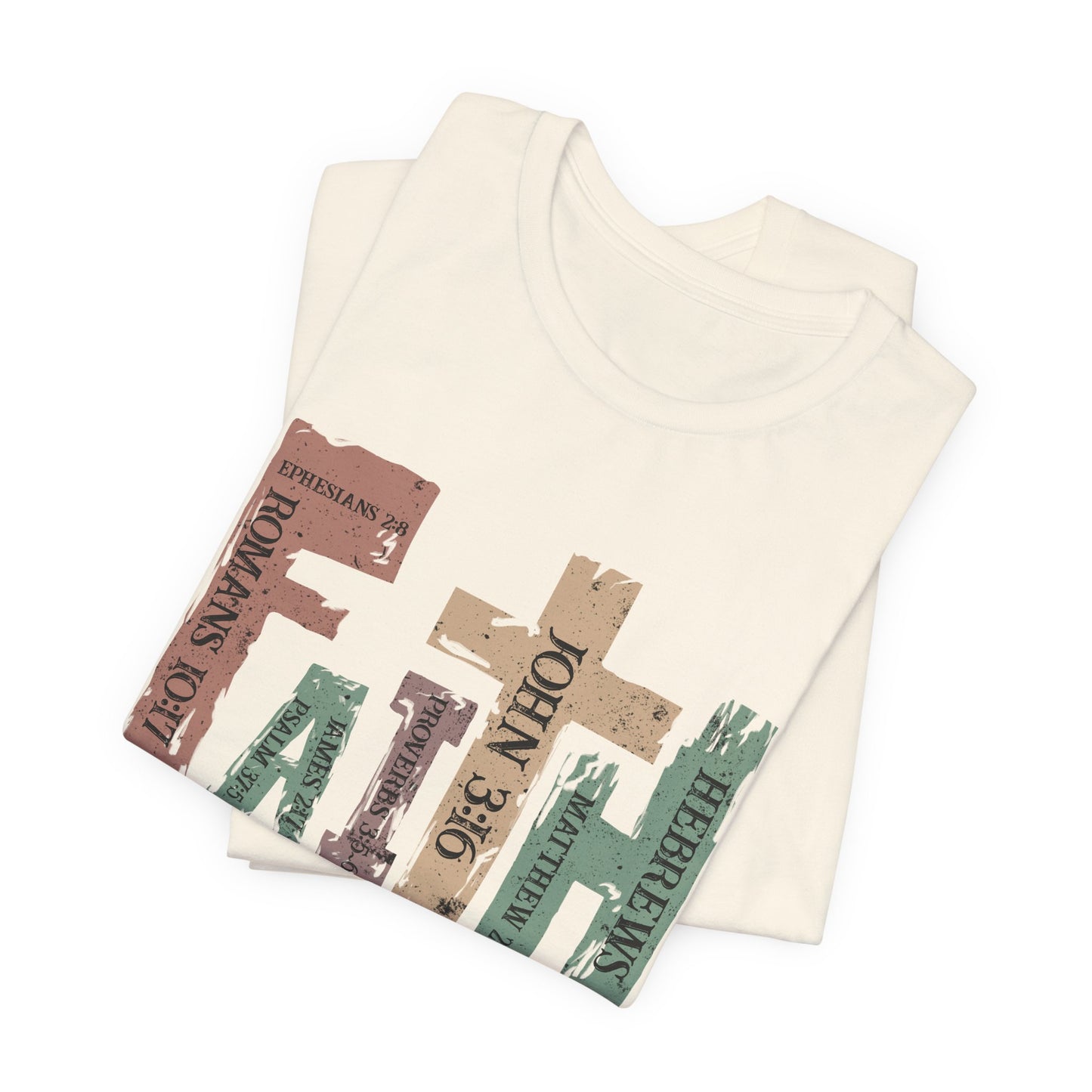 Faith Graphic Tee — "John 3:16" Rustic Cross Bible Verse T‑Shirt (Bella & Canvas)