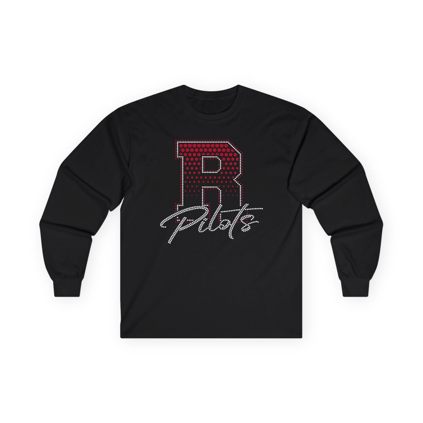 River Pilots Long Sleeve Tee — RHINESTONE R & GLITTER DESIGN!