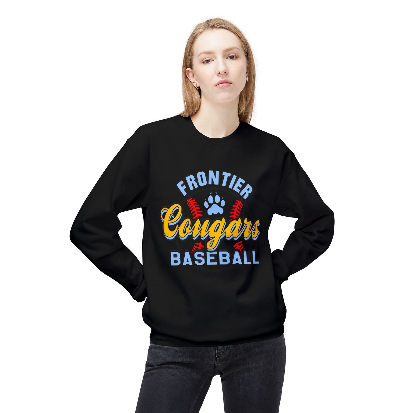 Frontier Cougars Baseball 1 Crewneck Sweatshirt