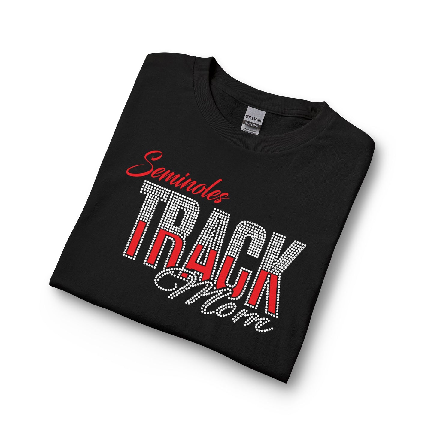 Seminoles Track Mom Long Sleeve Tee - Clear Rhinestones & Glitter Vinyl