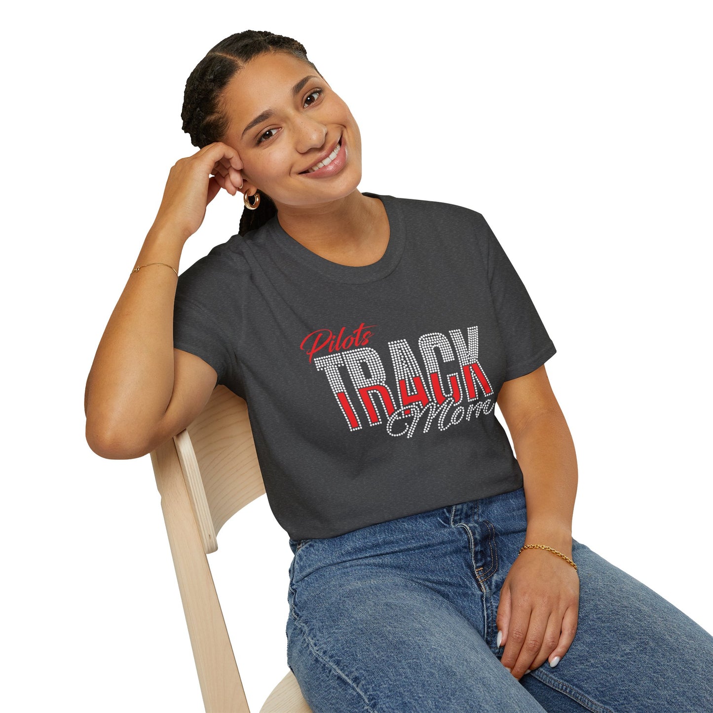 River Track Mom T-Shirt – Rhinestone & Glitter