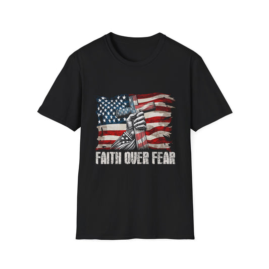 Faith Over Fear American Flag 3 T-Shirt